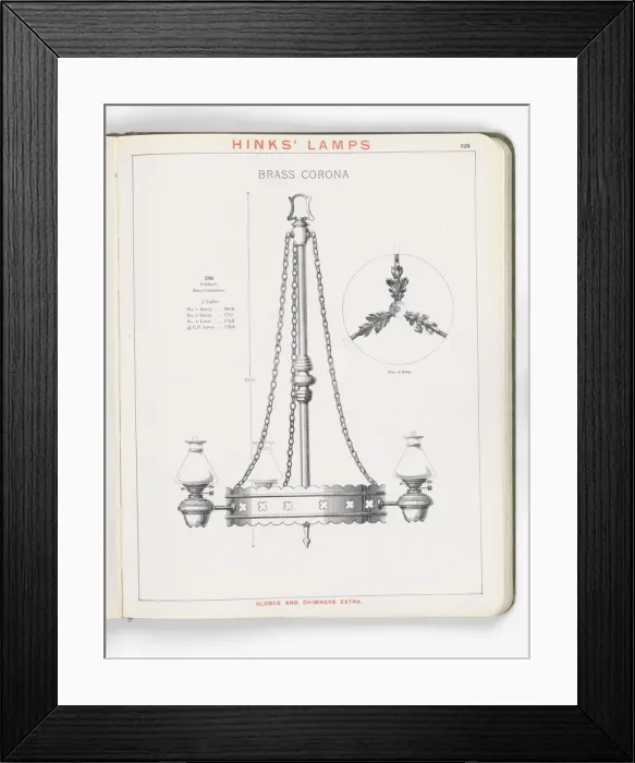 Framed Print : Page from Hinks Lamps catalogue Framed Print : Page from Hinks Lamps catalogue