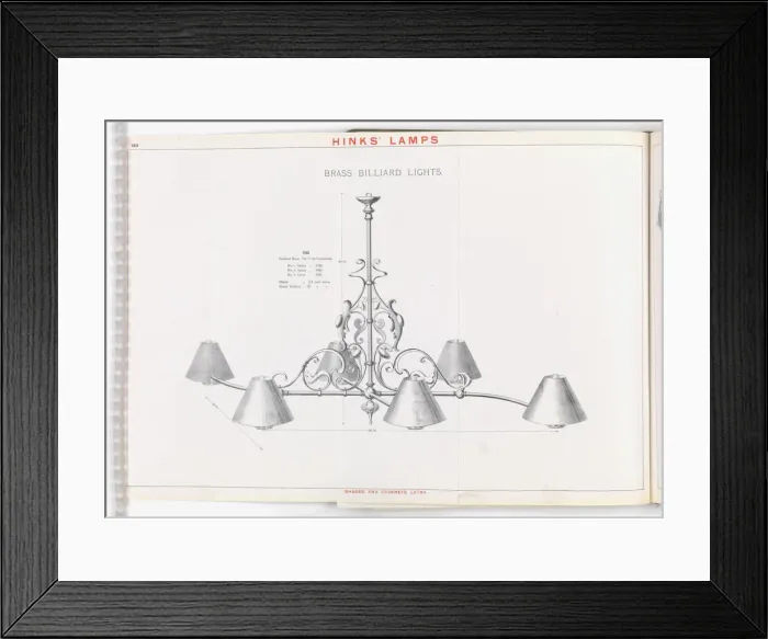 Framed Print : Page from Hinks Lamps catalogue Framed Print : Page from Hinks Lamps catalogue