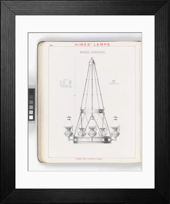Framed Print : Page from Hinks Lamps catalogue