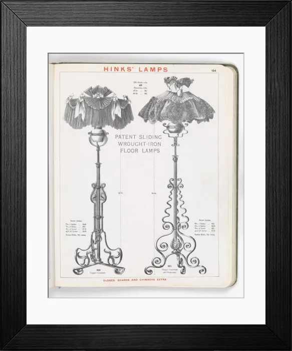 Framed Print : Page from Hinks Lamps catalogue Framed Print : Page from Hinks Lamps catalogue