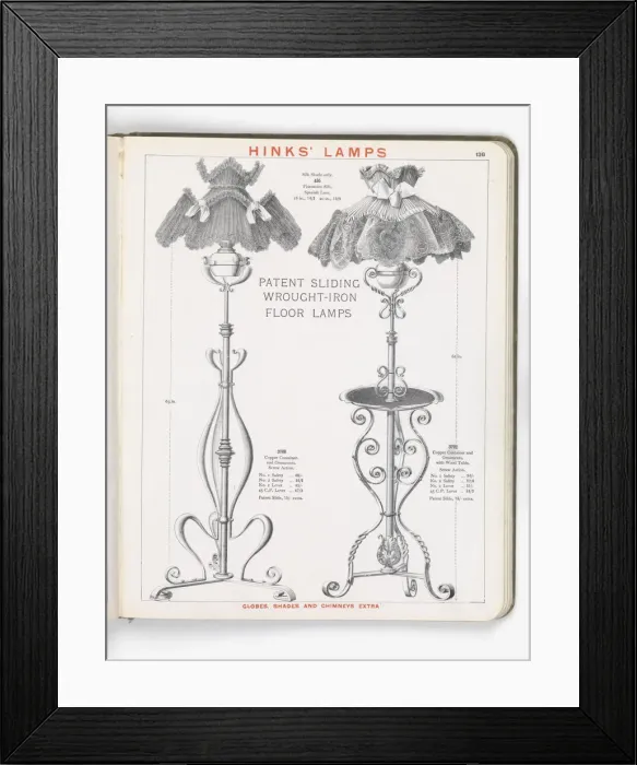 Framed Print : Page from Hinks Lamps catalogue Framed Print : Page from Hinks Lamps catalogue