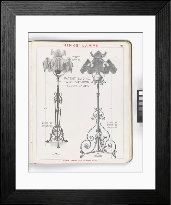 Framed Print : Page from Hinks Lamps catalogue