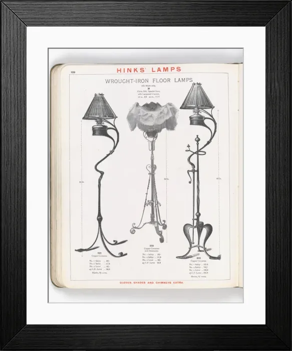Framed Print : Page from Hinks Lamps catalogue Framed Print : Page from Hinks Lamps catalogue