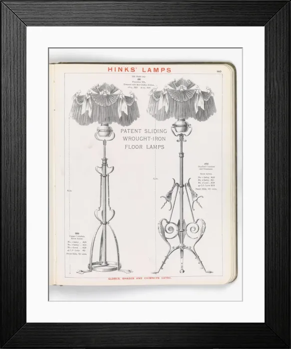 Framed Print : Page from Hinks Lamps catalogue Framed Print : Page from Hinks Lamps catalogue
