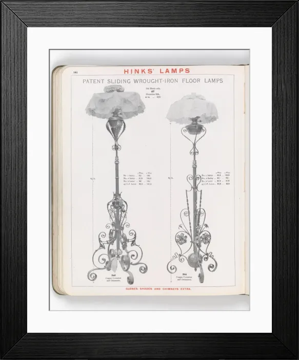Framed Print : Page from Hinks Lamps catalogue Framed Print : Page from Hinks Lamps catalogue