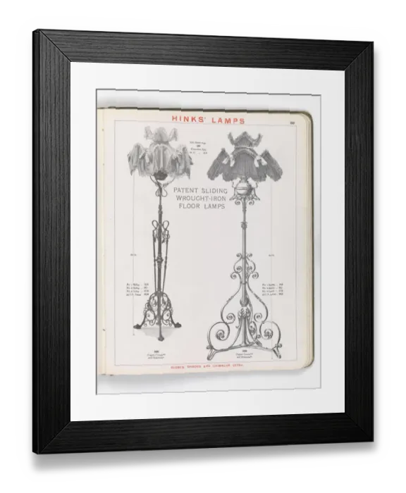 Framed Print : Page from Hinks Lamps catalogue Framed Print : Page from Hinks Lamps catalogue