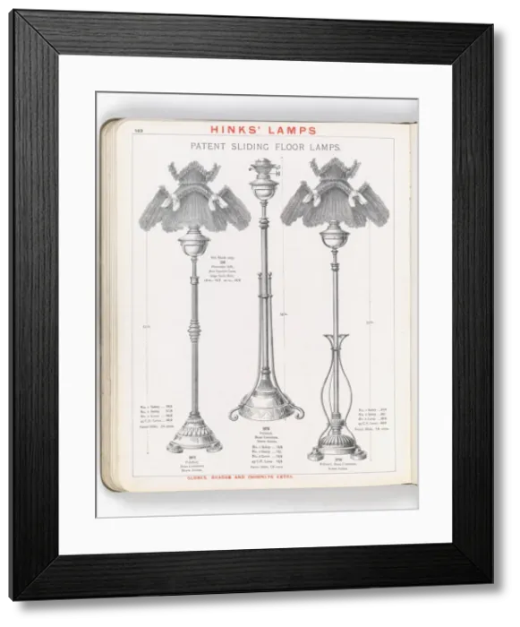 Framed Print : Page from Hinks Lamps catalogue Framed Print : Page from Hinks Lamps catalogue