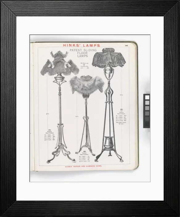 Framed Print : Page from Hinks Lamps catalogue Framed Print : Page from Hinks Lamps catalogue