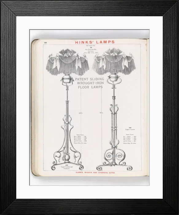 Framed Print : Page from Hinks Lamps catalogue Framed Print : Page from Hinks Lamps catalogue
