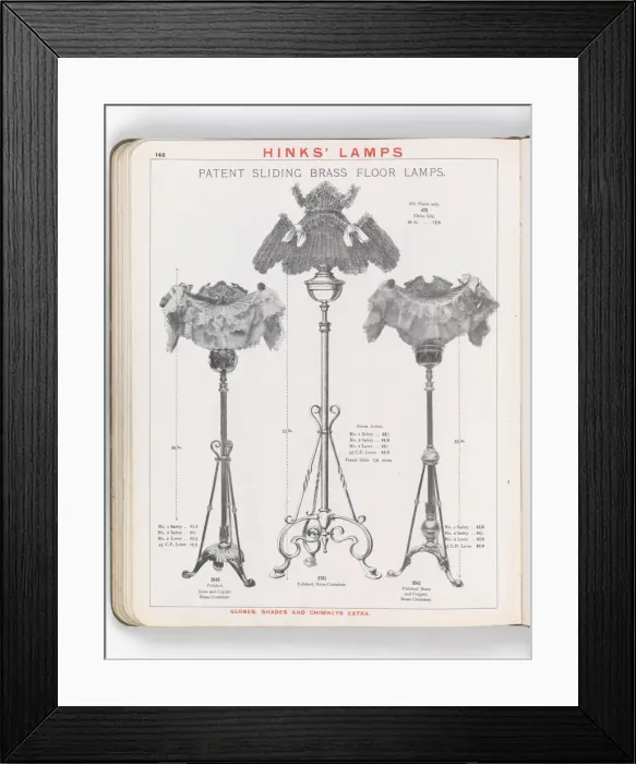Framed Print : Page from Hinks Lamps catalogue Framed Print : Page from Hinks Lamps catalogue