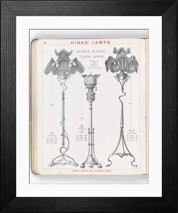 Framed Print : Page from Hinks Lamps catalogue Framed Print : Page from Hinks Lamps catalogue