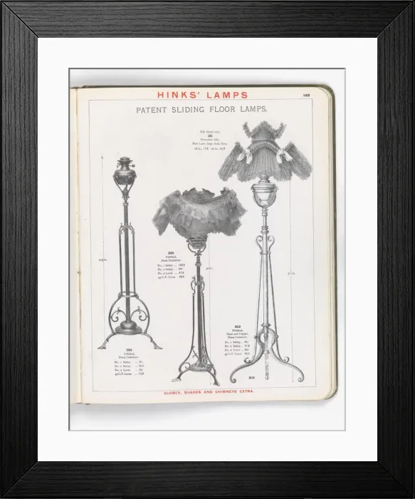 Framed Print : Page from Hinks Lamps catalogue Framed Print : Page from Hinks Lamps catalogue