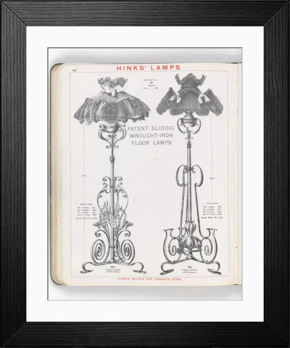 Framed Print : Page from Hinks Lamps catalogue