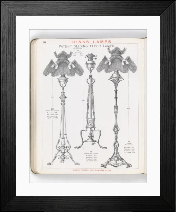 Framed Print : Page from Hinks Lamps catalogue Framed Print : Page from Hinks Lamps catalogue