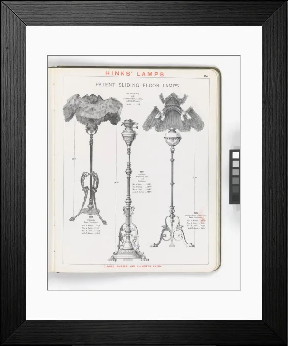Framed Print : Page from Hinks Lamps catalogue