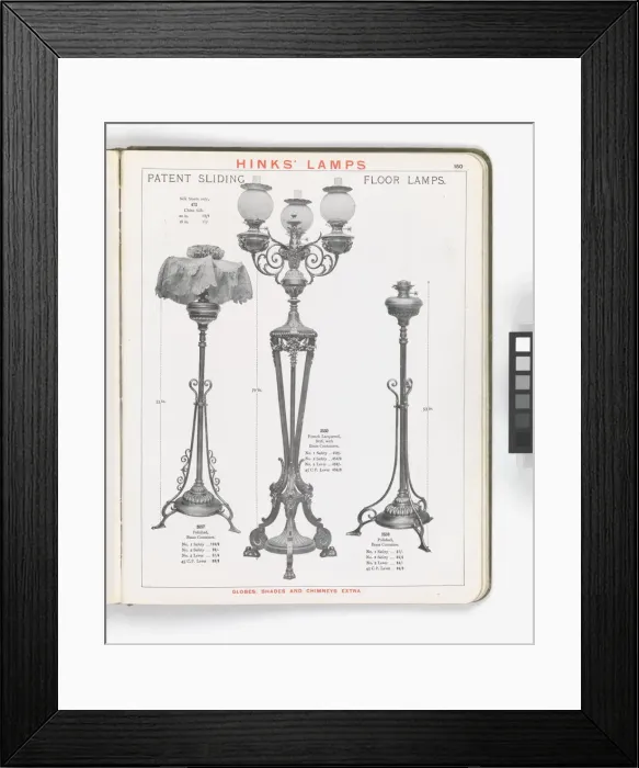 Framed Print : Page from Hinks Lamps catalogue Framed Print : Page from Hinks Lamps catalogue