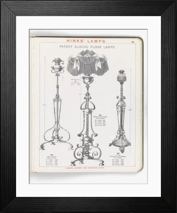 Framed Print : Page from Hinks Lamps catalogue Framed Print : Page from Hinks Lamps catalogue