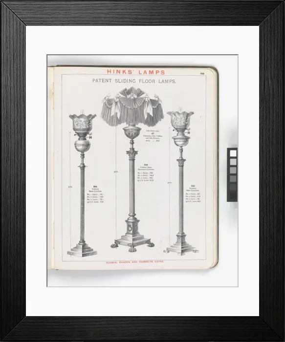 Framed Print : Page from Hinks Lamps catalogue Framed Print : Page from Hinks Lamps catalogue