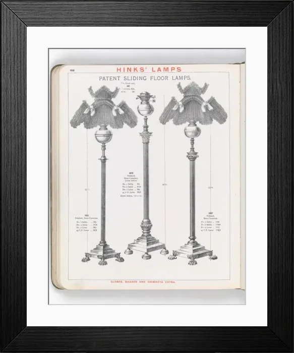 Framed Print : Page from Hinks Lamps catalogue Framed Print : Page from Hinks Lamps catalogue