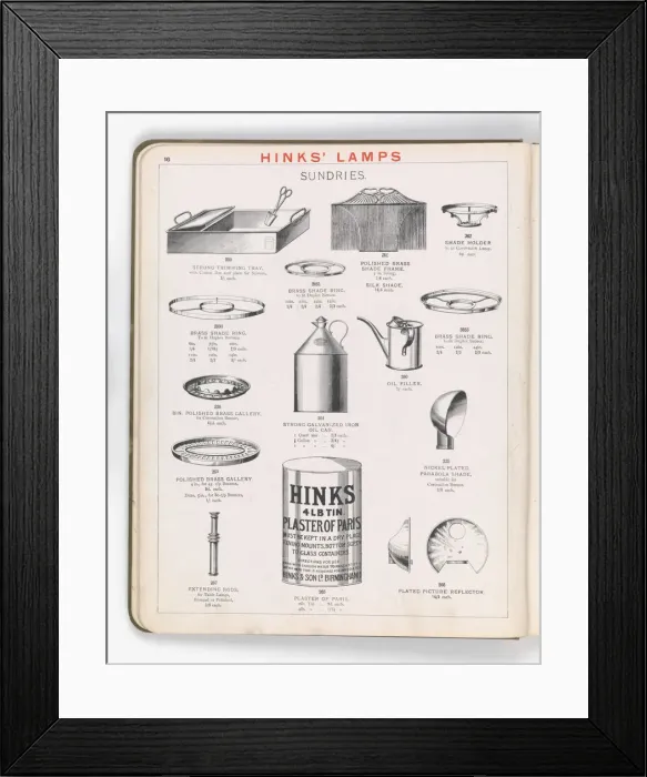 Framed Print : Page from Hinks Lamps catalogue Framed Print : Page from Hinks Lamps catalogue