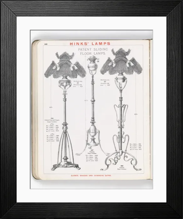 Framed Print : Page from Hinks Lamps catalogue Framed Print : Page from Hinks Lamps catalogue