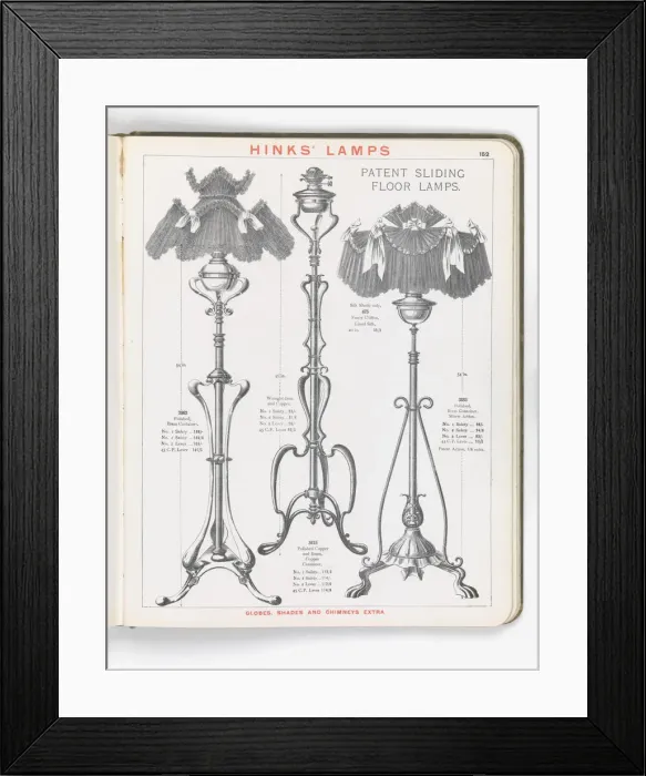 Framed Print : Page from Hinks Lamps catalogue Framed Print : Page from Hinks Lamps catalogue