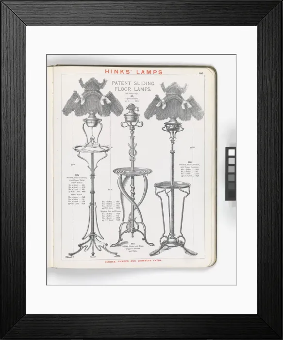 Framed Print : Page from Hinks Lamps catalogue Framed Print : Page from Hinks Lamps catalogue