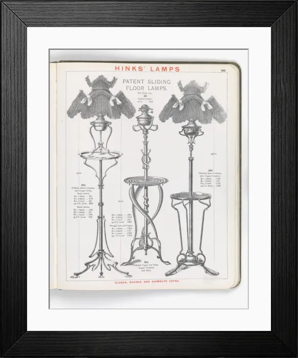 Framed Print : Page from Hinks Lamps catalogue Framed Print : Page from Hinks Lamps catalogue