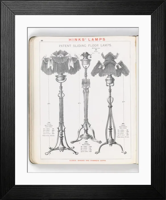 Framed Print : Page from Hinks Lamps catalogue Framed Print : Page from Hinks Lamps catalogue