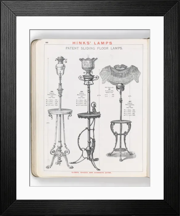 Framed Print : Page from Hinks Lamps catalogue Framed Print : Page from Hinks Lamps catalogue