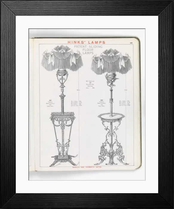 Framed Print : Page from Hinks Lamps catalogue Framed Print : Page from Hinks Lamps catalogue