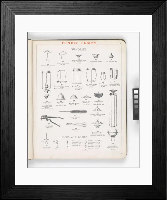 Framed Print : Page from Hinks Lamps catalogue