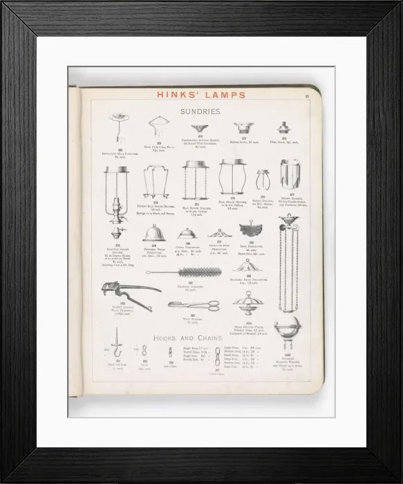 Framed Print : Page from Hinks Lamps catalogue Framed Print : Page from Hinks Lamps catalogue