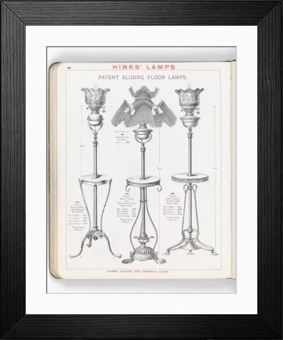 Framed Print : Page from Hinks Lamps catalogue Framed Print : Page from Hinks Lamps catalogue