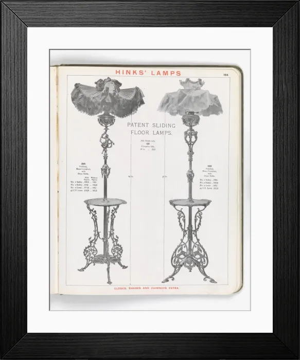 Framed Print : Page from Hinks Lamps catalogue Framed Print : Page from Hinks Lamps catalogue
