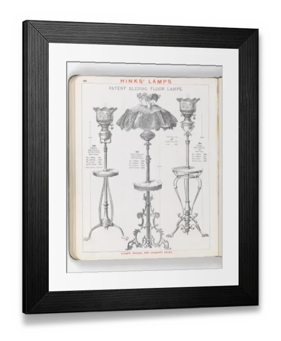 Framed Print : Page from Hinks Lamps catalogue Framed Print : Page from Hinks Lamps catalogue