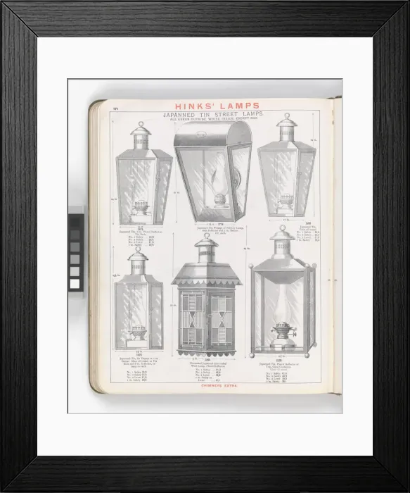 Framed Print : Page from Hinks Lamps catalogue Framed Print : Page from Hinks Lamps catalogue