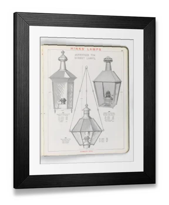 Framed Print : Page from Hinks Lamps catalogue Framed Print : Page from Hinks Lamps catalogue