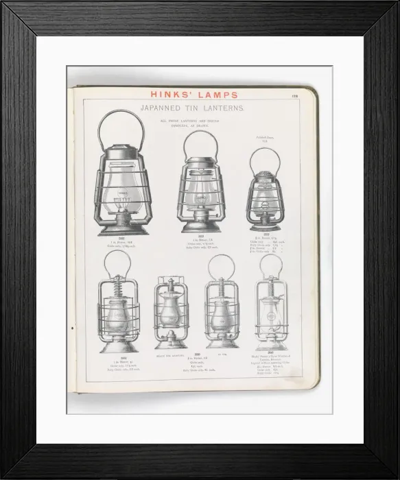 Framed Print : Page from Hinks Lamps catalogue Framed Print : Page from Hinks Lamps catalogue