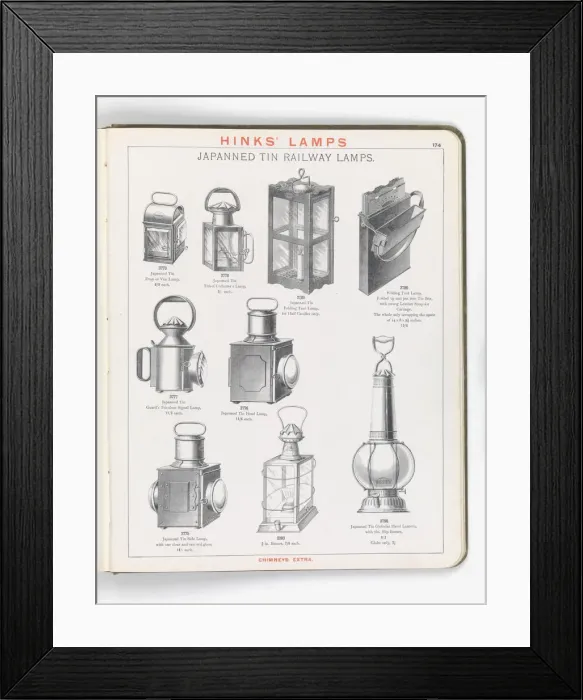 Framed Print : Page from Hinks Lamps catalogue Framed Print : Page from Hinks Lamps catalogue