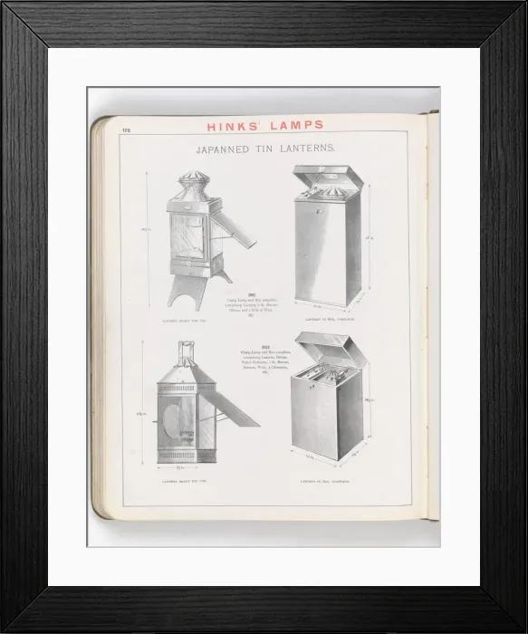 Framed Print : Page from Hinks Lamps catalogue Framed Print : Page from Hinks Lamps catalogue