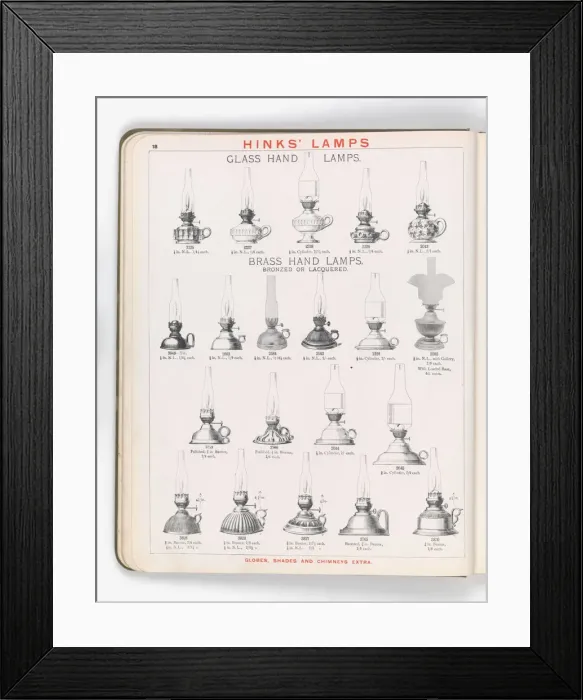 Framed Print : Page from Hinks Lamps catalogue Framed Print : Page from Hinks Lamps catalogue