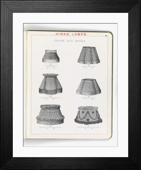 Framed Print : Page from Hinks Lamps catalogue Framed Print : Page from Hinks Lamps catalogue
