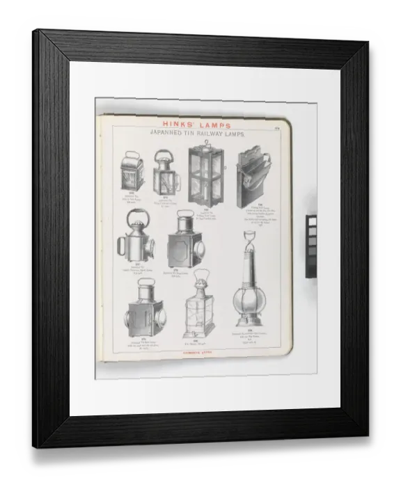 Framed Print : Page from Hinks Lamps catalogue Framed Print : Page from Hinks Lamps catalogue