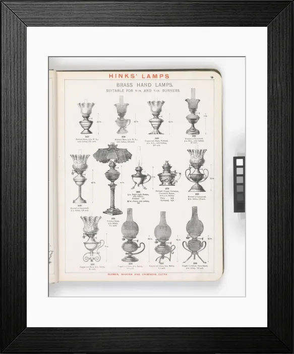 Framed Print : Page from Hinks Lamps catalogue Framed Print : Page from Hinks Lamps catalogue
