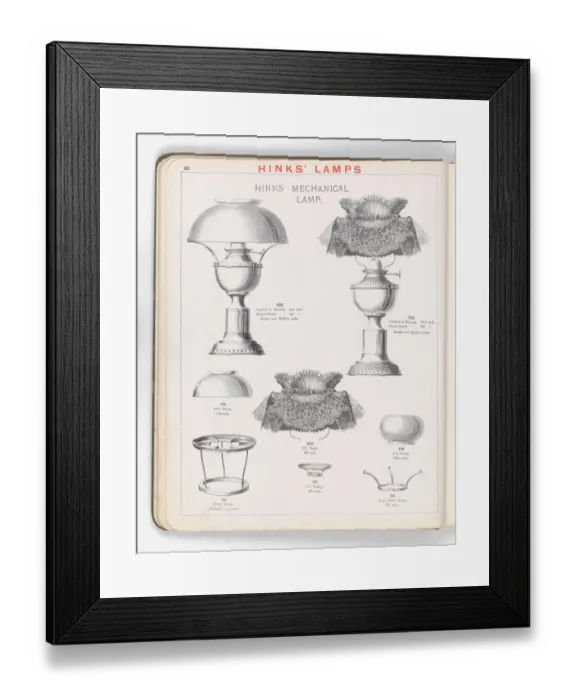 Framed Print : Page from Hinks Lamps catalogue Framed Print : Page from Hinks Lamps catalogue