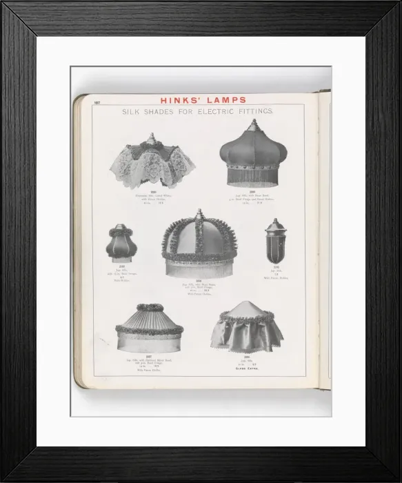 Framed Print : Page from Hinks Lamps catalogue Framed Print : Page from Hinks Lamps catalogue
