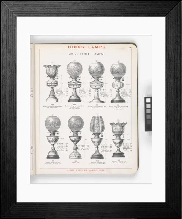 Framed Print : Page from Hinks Lamps catalogue Framed Print : Page from Hinks Lamps catalogue