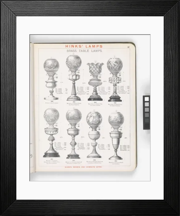 Framed Print : Page from Hinks Lamps catalogue Framed Print : Page from Hinks Lamps catalogue