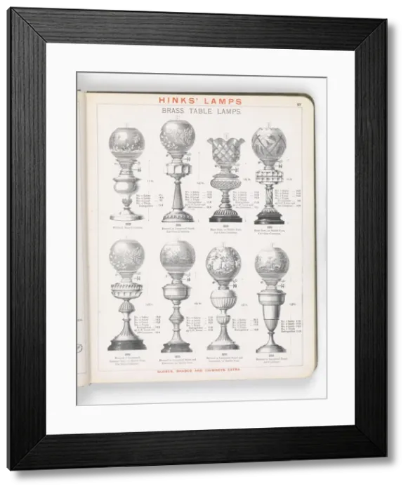 Framed Print : Page from Hinks Lamps catalogue Framed Print : Page from Hinks Lamps catalogue